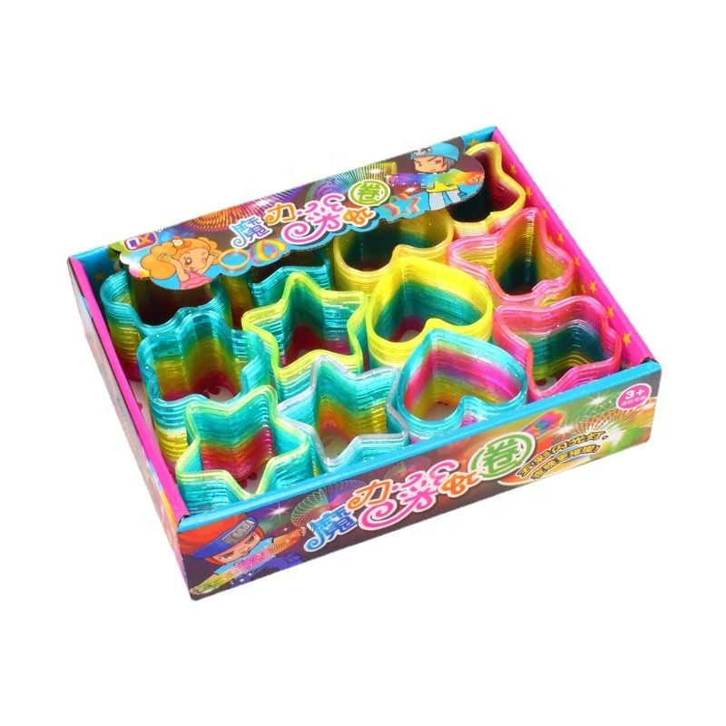 yuwei Early Education Toys Magic Spring Rainbow Coils Soft Magic Rainbow Spring Coil Toy Colorful Funny rainbow spring coil toy