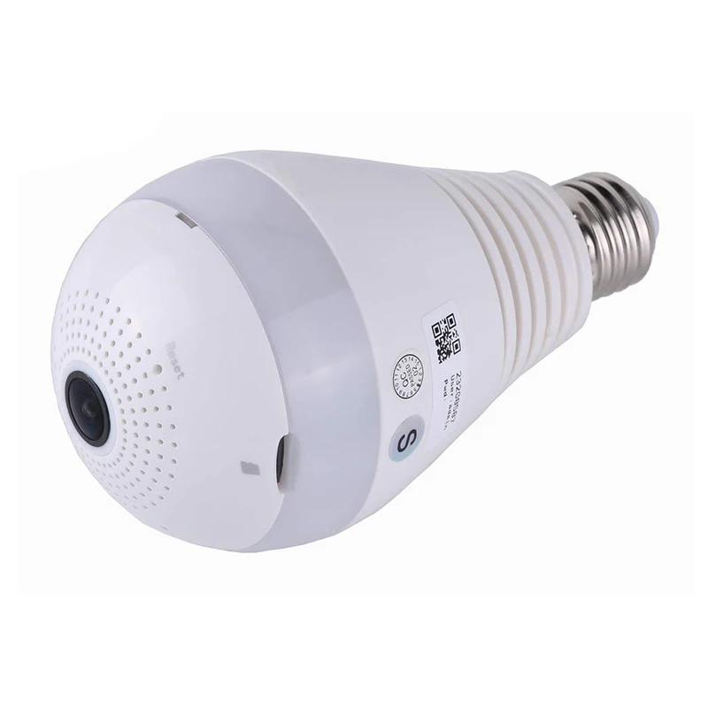 360 degree LED light 1080P wireless panoramic home security wifi CCTV fisheye bulb lamp two ways audio E27 camera