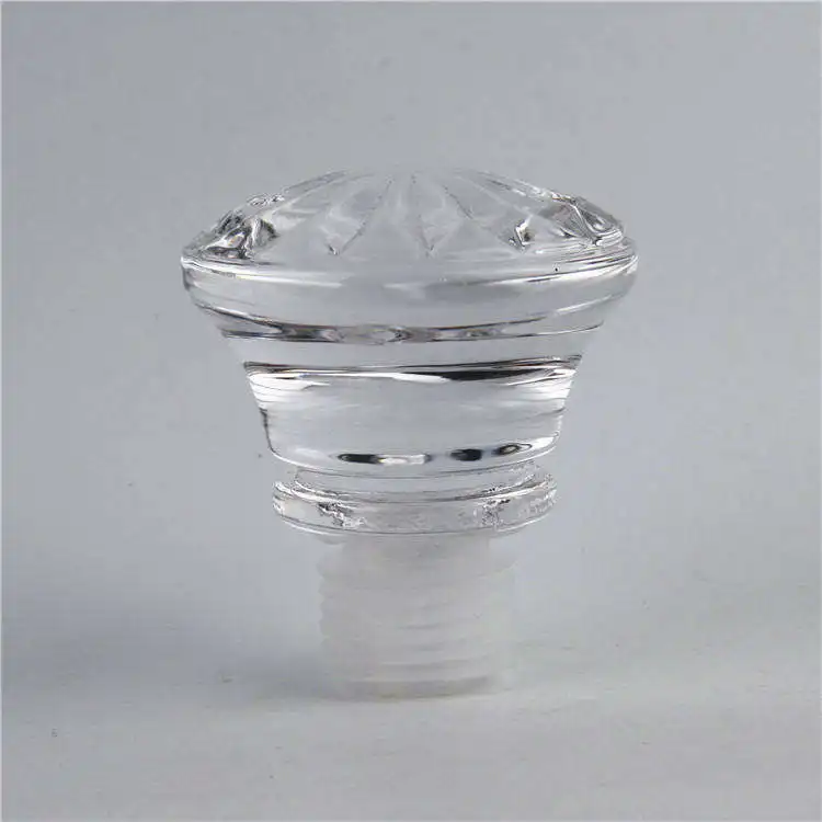 Wholesale Products Petal Shaped Glass Wine Bottle Stopper 500ml 750ml Crystal Vodka Brandy Bottle Cork Wine Stopper