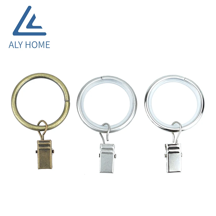 curtain accessories metal eyelet curtain rod ring with clips For Curtain Decor
