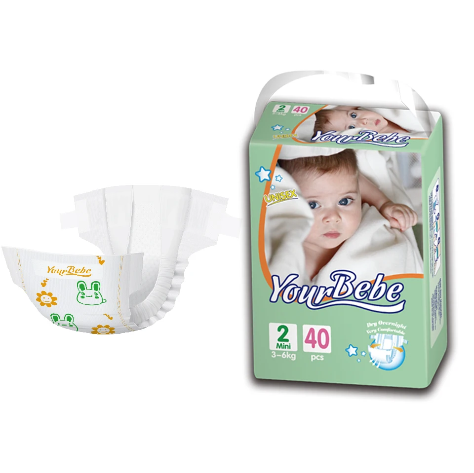 Детские подгузники Yourbebe, суперпоглощающий тисненый верхний лист с 3 линиями, супермягкий задний лист