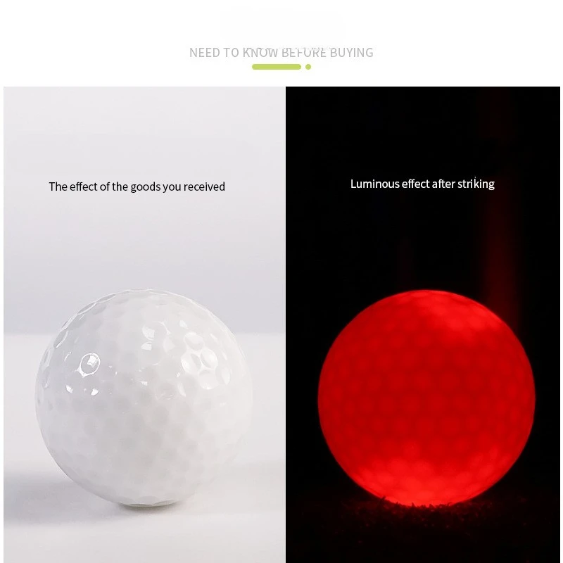 OEM Hot Selling Wholesale Tour Stable High Bounce Night Led Durable Golf Flashing Glowing Ball Led Malbon Golf Balls