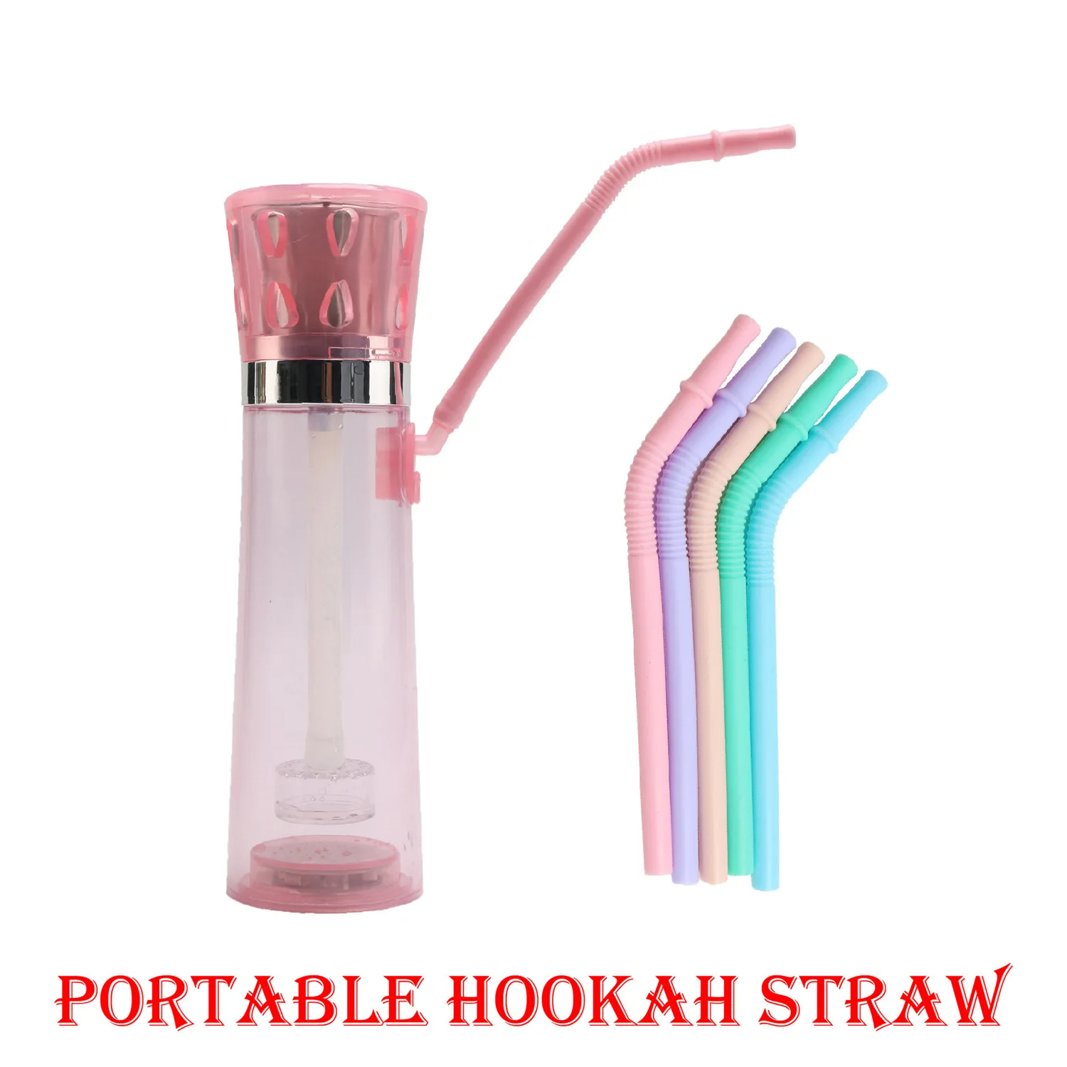 Wholesale Outdoor Portable Car Bottle Hookah LED Plastic Acrylic Shisha Hookah Cup Set Custom Logo Travel Sheesha For Smoking