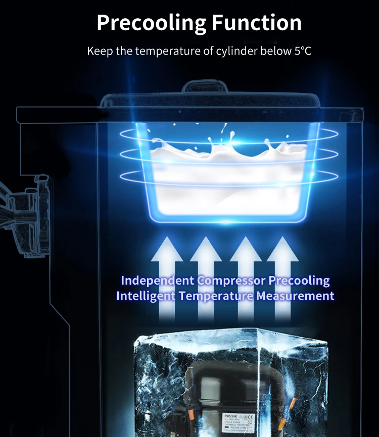 Ice cream machine maker 3 flavor soft serve commercial ice cream machine