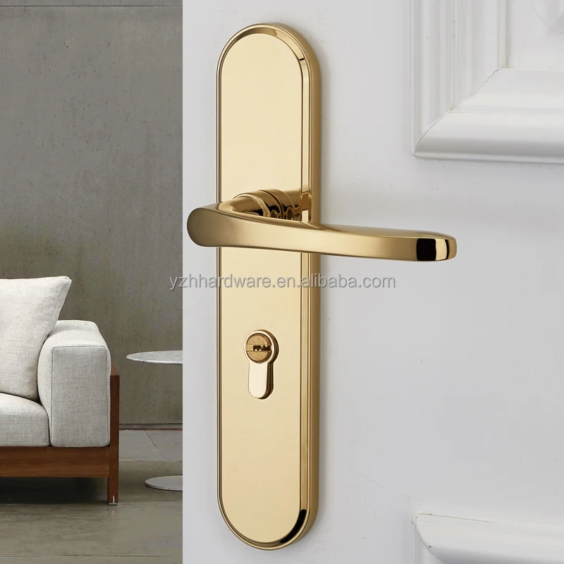 [Zinc Alloy]Nordic simple solid wood door lock handle for interior door with a good price