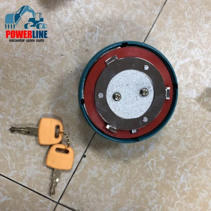 J05E Fuel Tank Cup with 2 Keys YN20P01034P2 For Kobelco SK100 SK200 SK160 SK330 SK350  Excavator Spare Parts