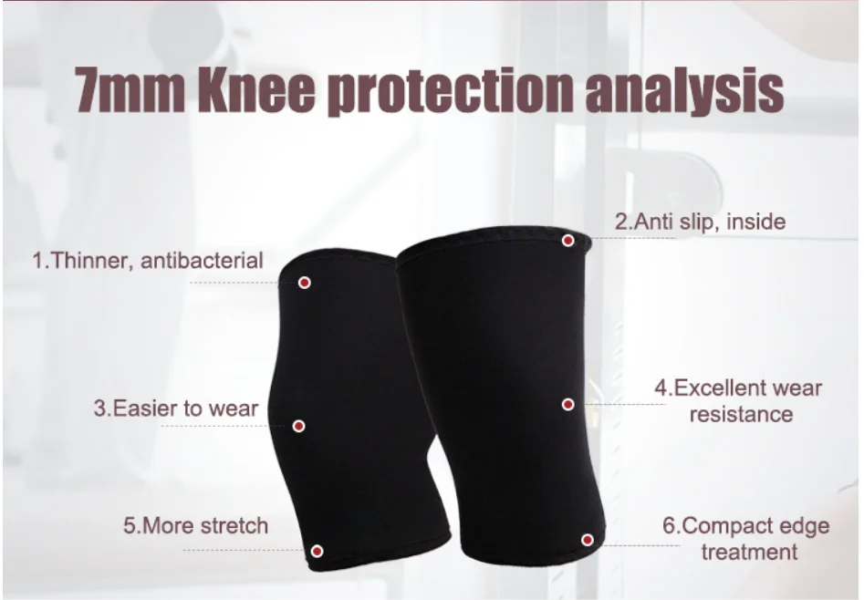 Compression 7mm Neoprene Gym Deadlift Strong Support Rodillera Powerlifting Knee Sleeve