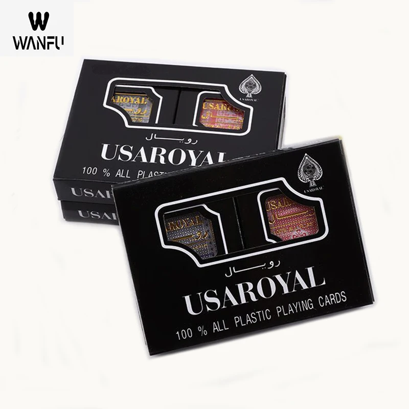 100% Plastic Playing Waterproof Cards Playing Cards Custom Logo Poker 25 Silk Plastic Playing Cards Poker