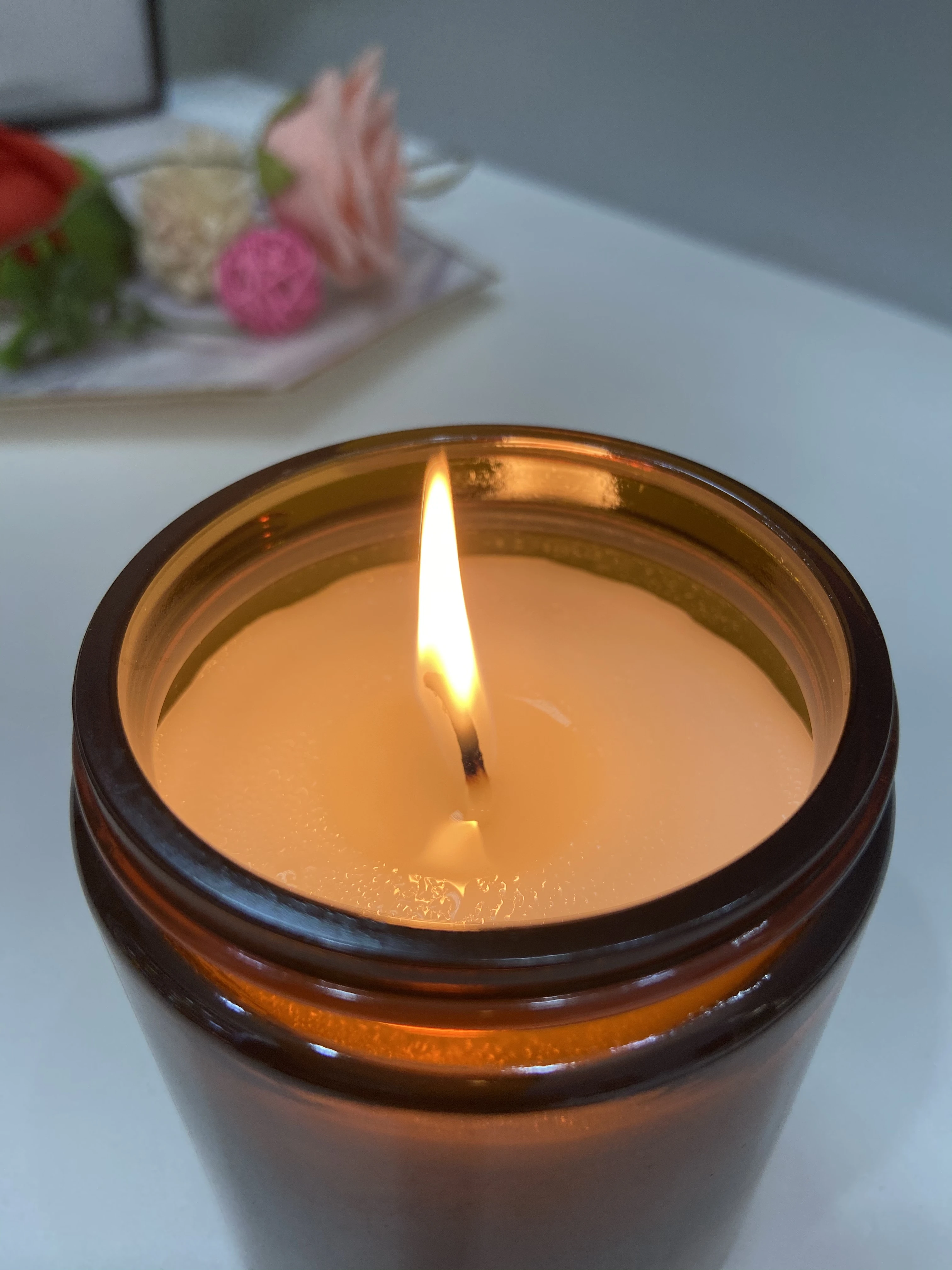 Aromatherapy Candles Home Fragrance Glass Jars Scented Amber Jar Candle Soy Wax for Gift