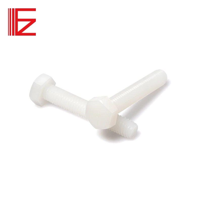 Black white nylon plastic machine screw M3 M4 M5 M6 M7 M8 M10 hex head plastic nylon bolt screw