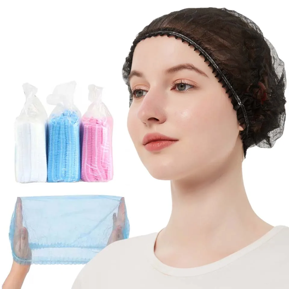 manufacturer Non-woven disposable PP disposable clip cap with Face Mask For Food Process Protective Astronaut Hood Cap