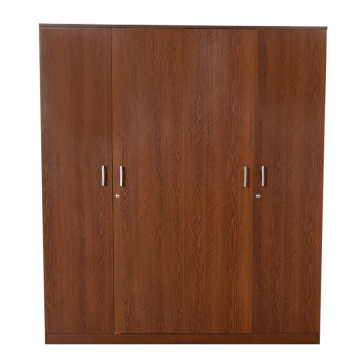 Large 4 door laminate wooden wardrobe sale,double hanging wardrobe closet,