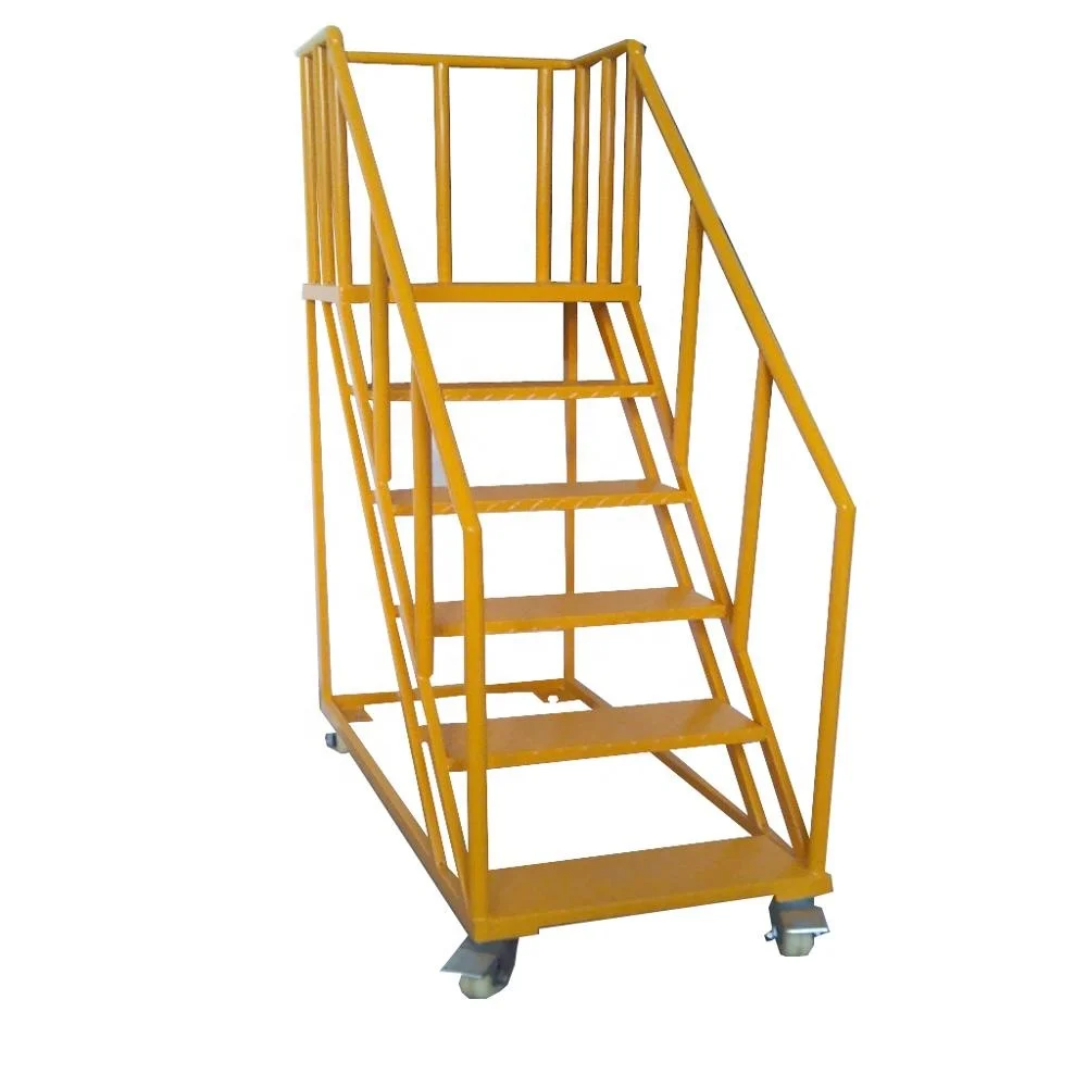 Warehouse Safety Climbing Mobile Platform Ladder Hand Truck Industrial Stairs