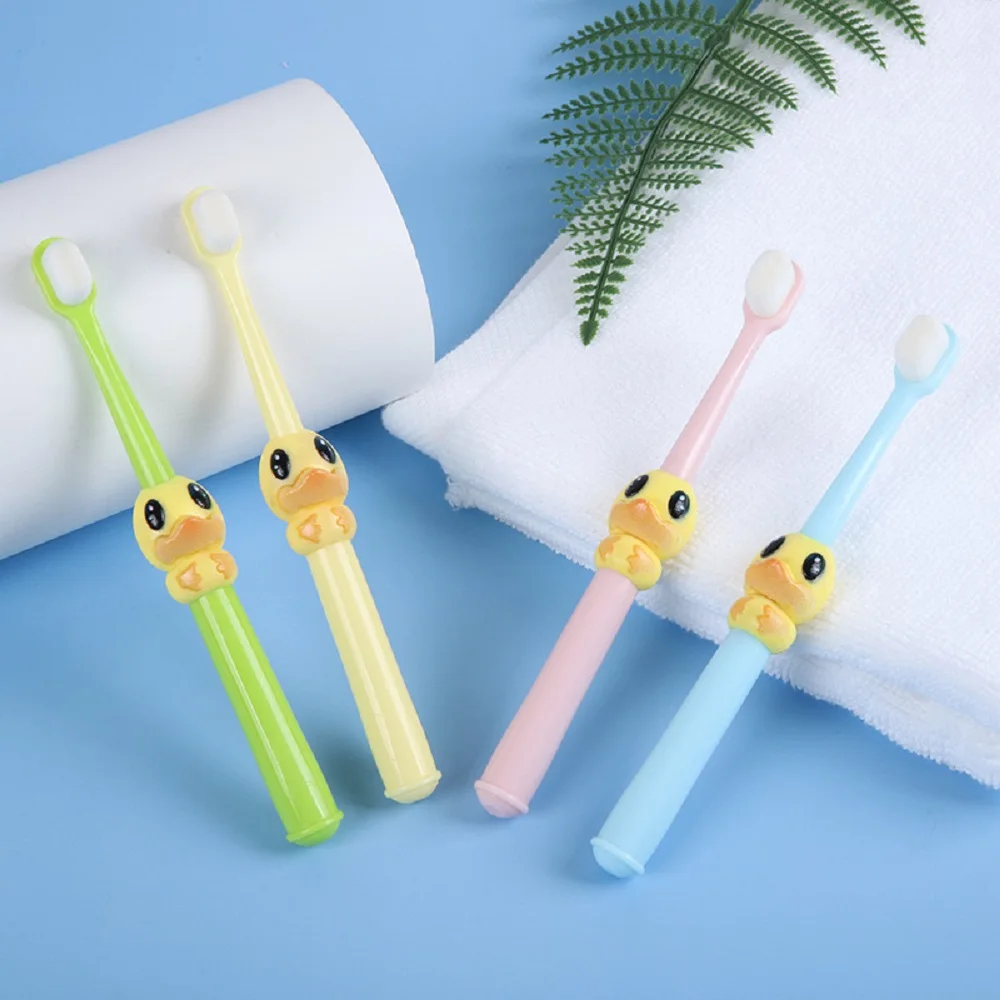 
Lovely duck image 10000 bristles soft rubber handle toothbrush for kids 