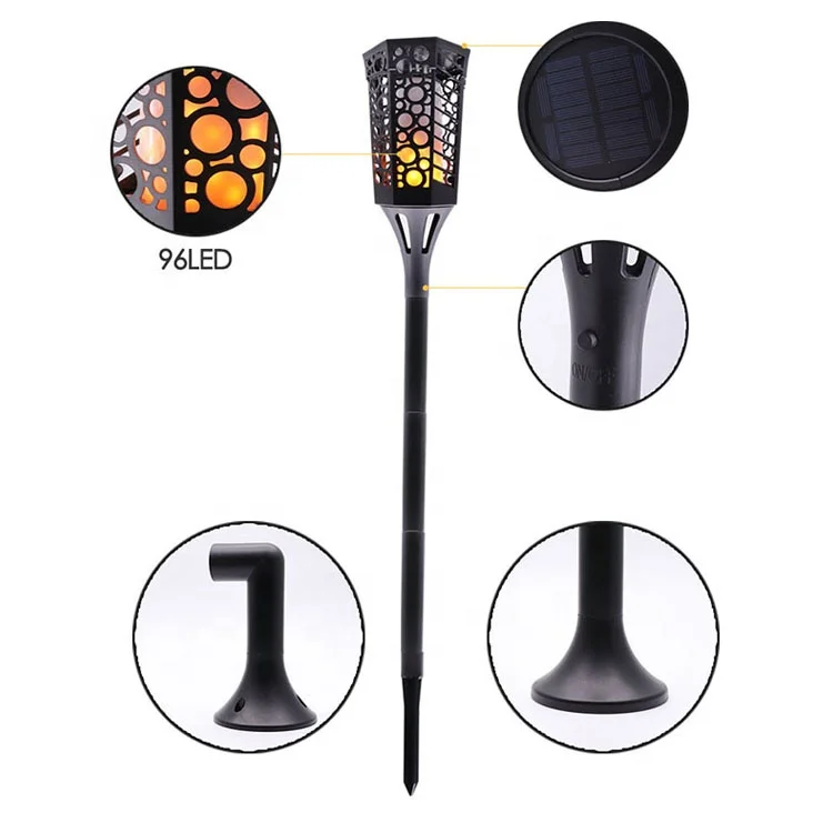 Outdoor Led Solar Lights Flickering Dancing Flame Torch Solar Lighting Waterproof Lamp For Garden Decoration Landscape Lawn Path