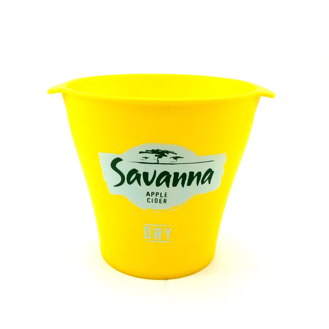 Customized Logo Bar Champagne Wine Small pink Ice Bucket Plastic Beer Buckets for San Miguel Michelob Amstel