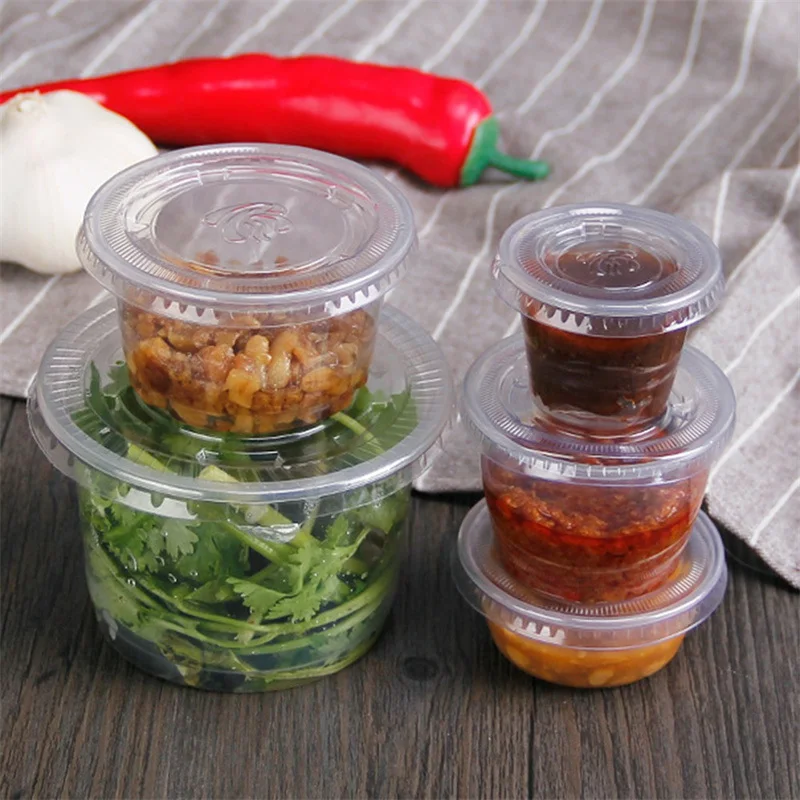 Wholesale Disposable Sauce Cups Clear Plastic Disposable Round PP PLA Souffle Cup Sauce Portion Cup