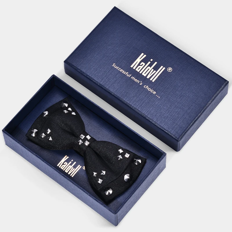 Высококачественный металлический дизайн Двойная Ткань заклепки Королевский Синий Ручной Работы Регулируемый браслет галстук-бабочка для