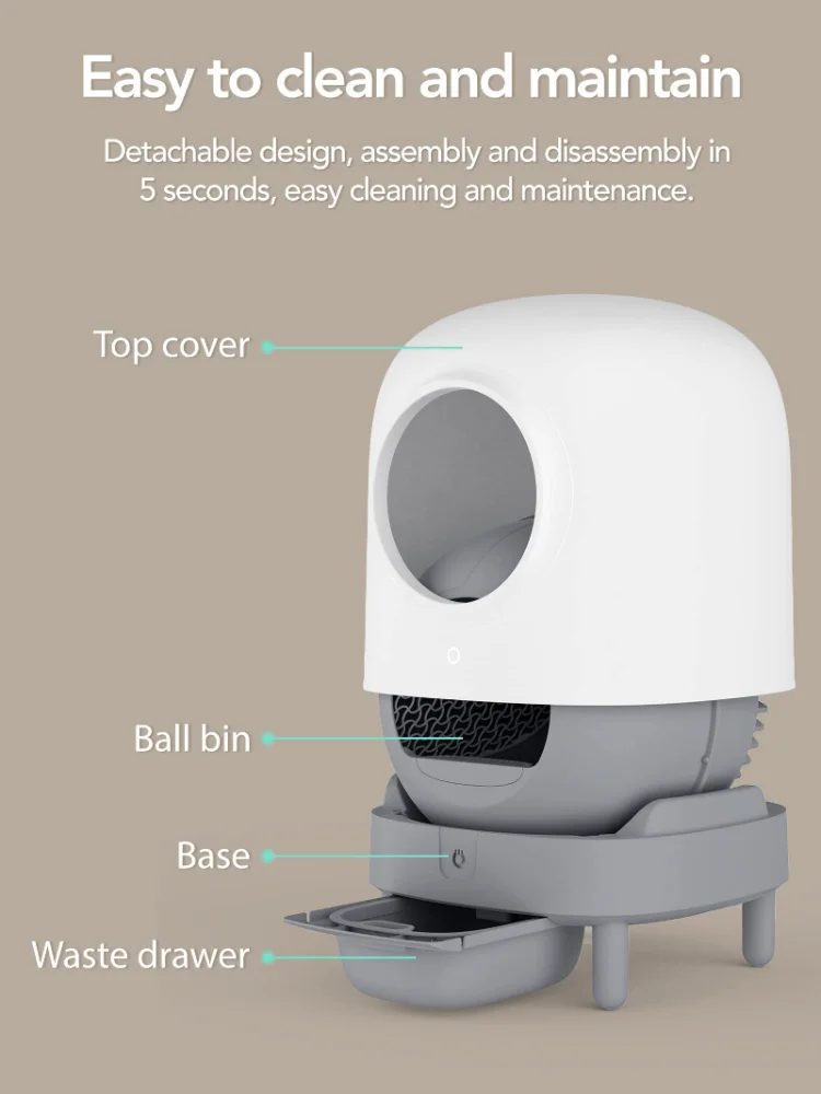 Wholesale Self-Cleaning Cat Litter Box Petree WIFI App Control Second Generation Automatic Intelligent Cat Litter Box Cat Toilet