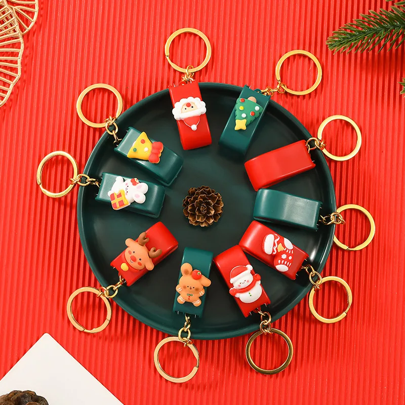 High Quality Christmas Cute cartoon mini Stapler Student Small Stapler With Key Chain Christmas Gift Binding Machine Wholesale