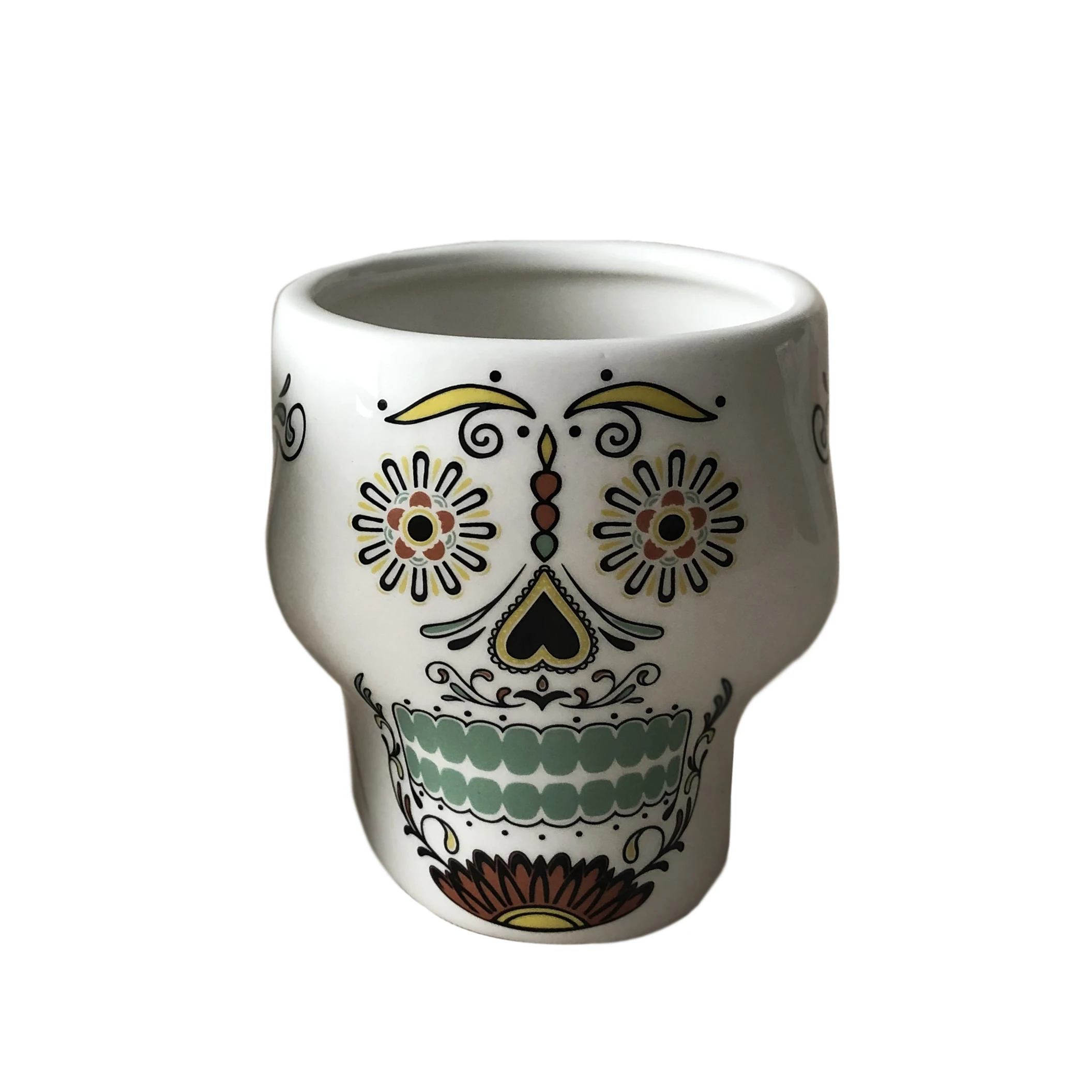 Wholesales Ceramic Skull Shot Glass Creative Spirit Glass Beer Cup Beer Mug