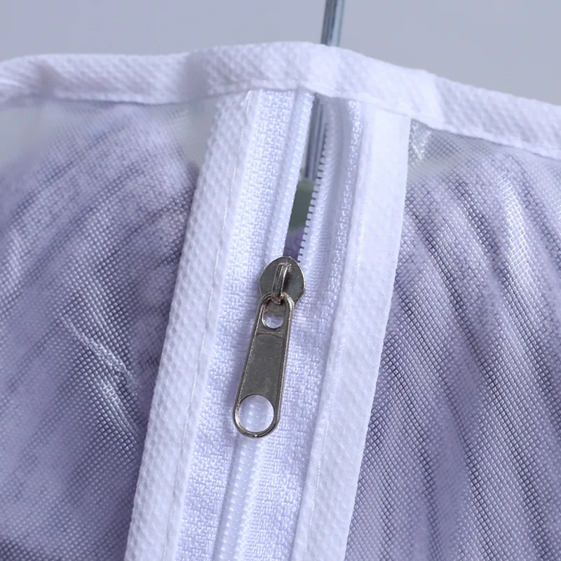 Custom Logo Dust Protector with Zipper Reusable Luxury Nonwovens Jacket Coat Dress Suit Clothes Garment Cover Dust Bags