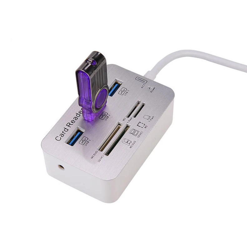 7 in 1 619 Docking Station 3 Port USB 3.0 Hub 4 Port Card Reader for Micro SD M2 MS T-Flash U Disk Laptop PC Mouse Keyboard