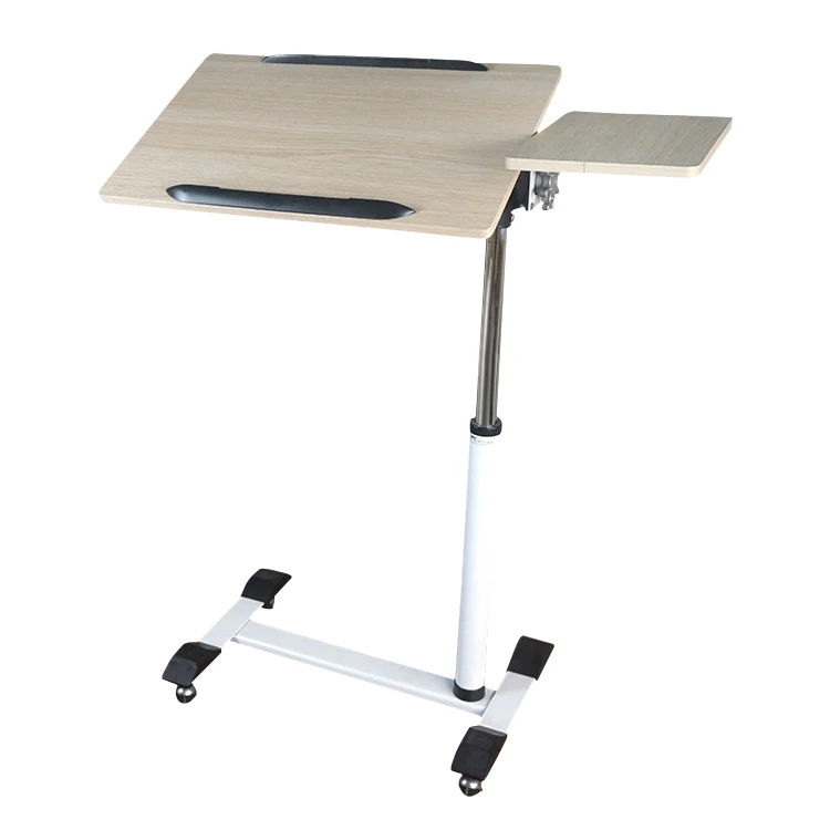 Wooden laptop portable wheel table overbed tray for bed couch
