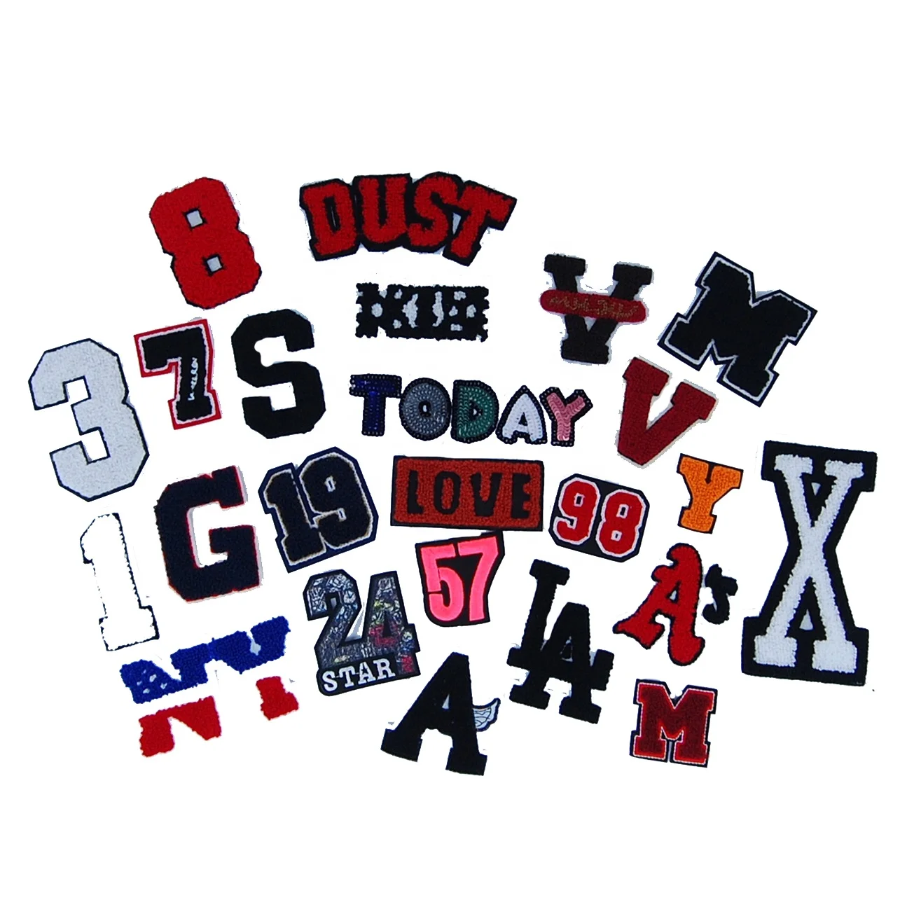 Оптовая продажа, индивидуальные пайетки, синель, греческие буквы, термоклейкие нашивки для одежды