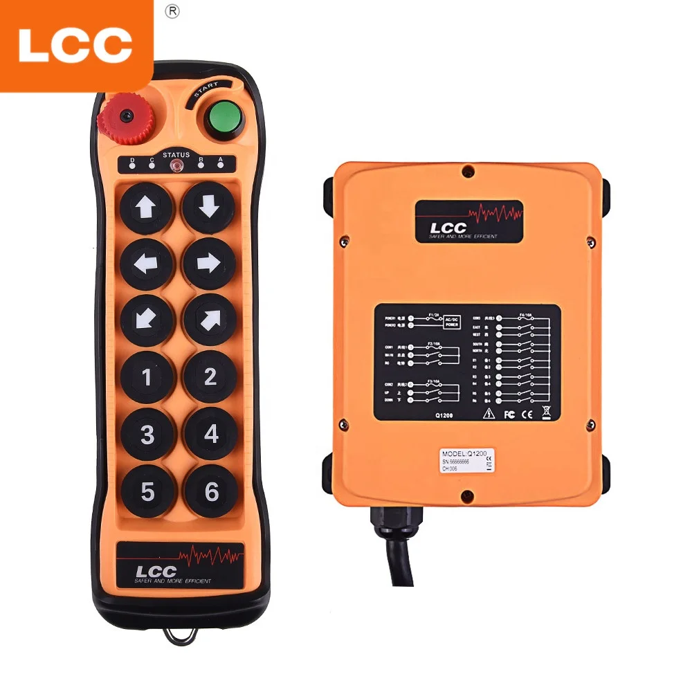 Q1200 Radio remote control tipper truck crane used smart start stop button system for hydraulic