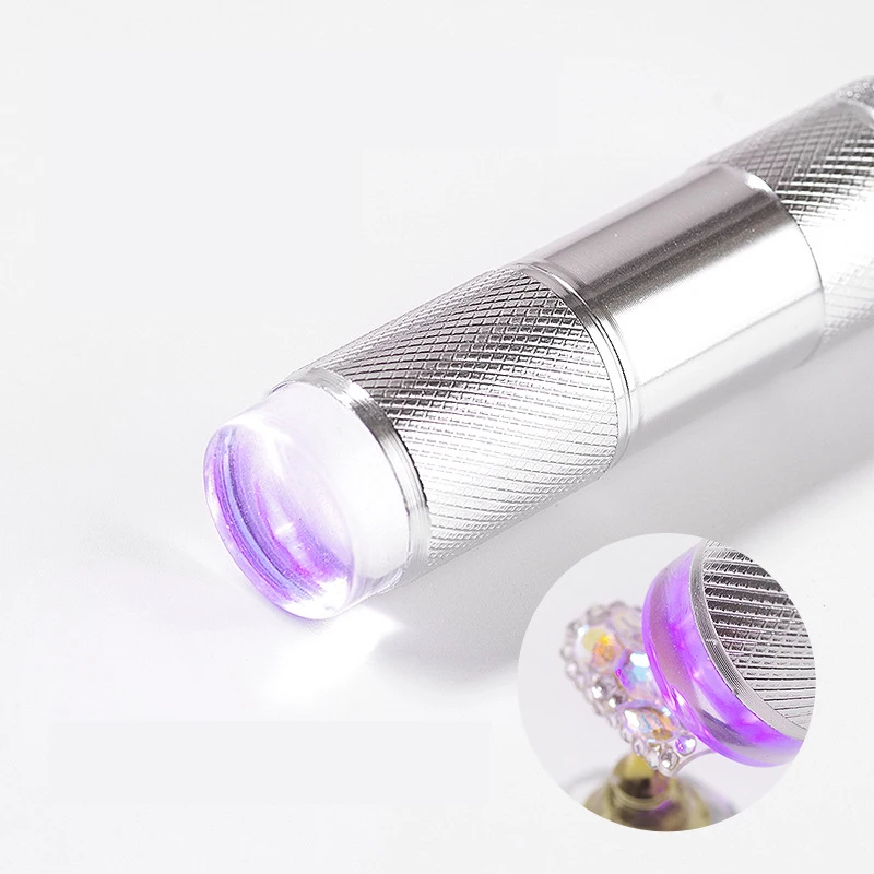 Mini UV LED Nail Lamp Fast Drying French Nail Portable Silicone Nail Press Light Manicure Salon Press Flashlight Tool
