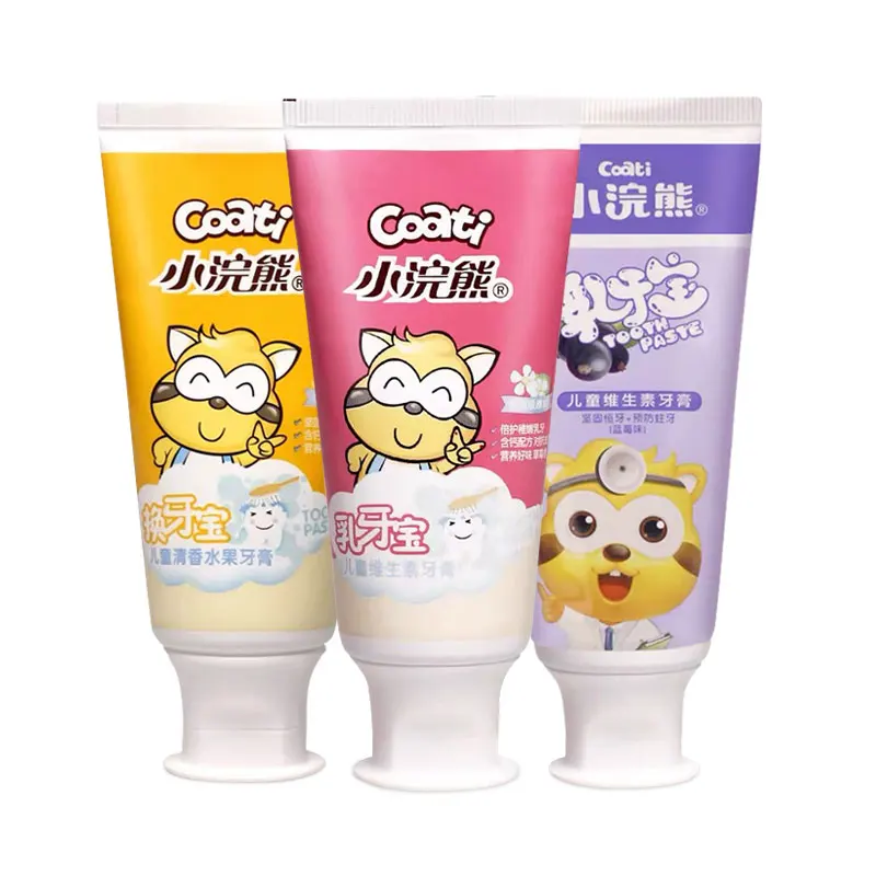 
Fluoride-Free tooth paste Strawberry Flavor Natural toothpastes Total Oral Care Free Toothbrush for Children baby toothpaste 