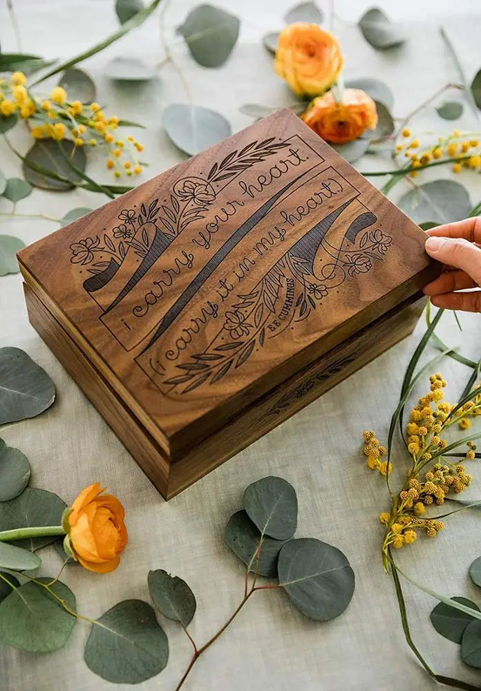 Hot Sale Decorative Custom Wooden Keepsake Box Wooden Gift Box