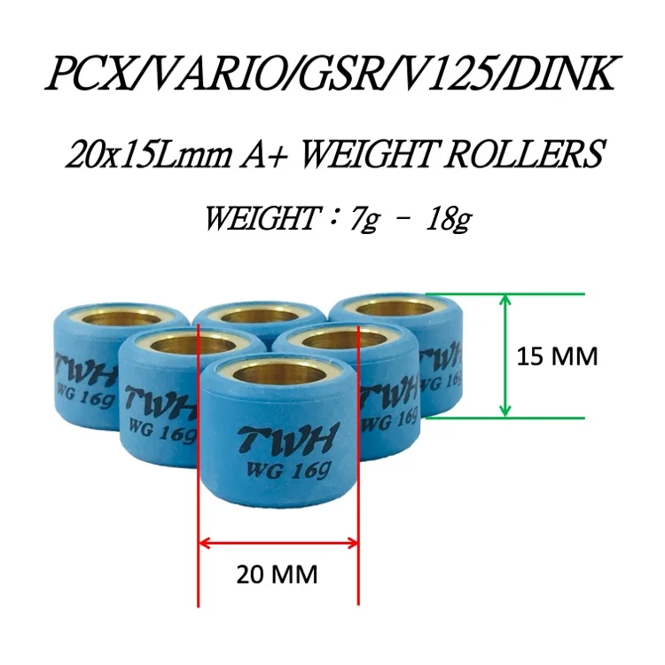 
PCX155 GSR125 V125 DINK APEX Motorcycle variator weight rollers 20x15 