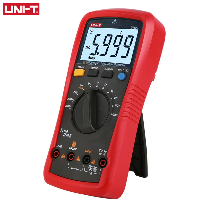 UNI-T Цифровой мультиметр UT892 2000V AC DC Вольтметр цифровой измеряющий истинные конденсатор с алюминиевой крышкой Тестер Частотомер бесконтактная проверка напряжения переменного LIVE