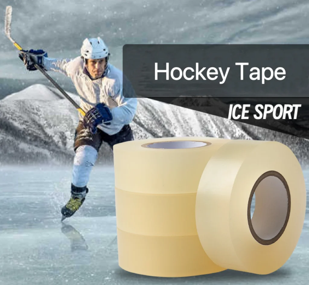 Single Sided Clear Hockey Tape 25mm Width Water Resistant PVC Waterproof Carton Box Package Acrylic Sportstape Hockey Sticks