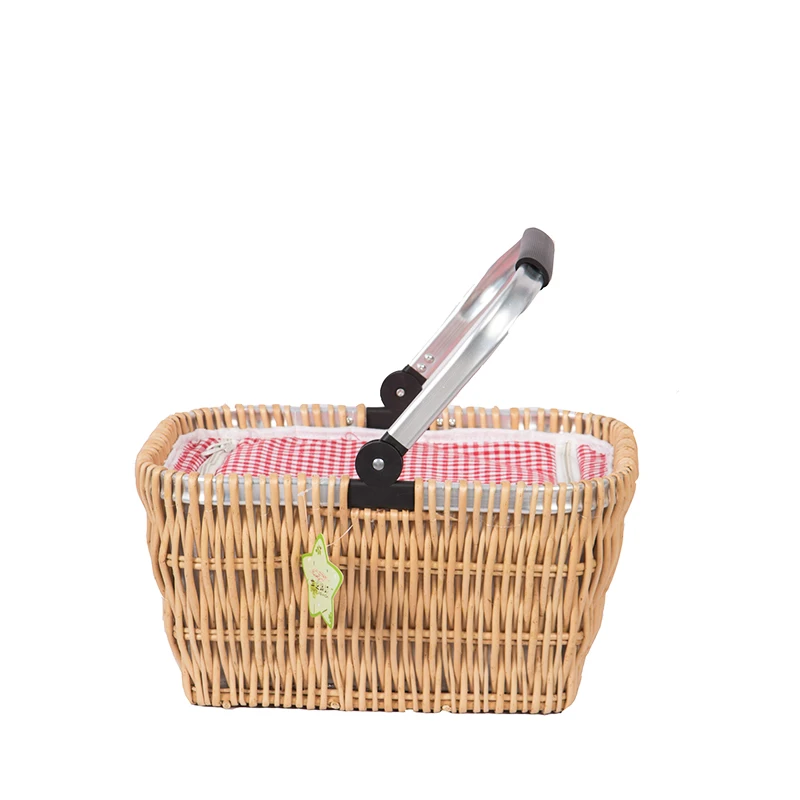 Wholesale Custom Portable Thermal Insulation Wicker Picnic Baskets Shopping Baskets Lunch Baskets