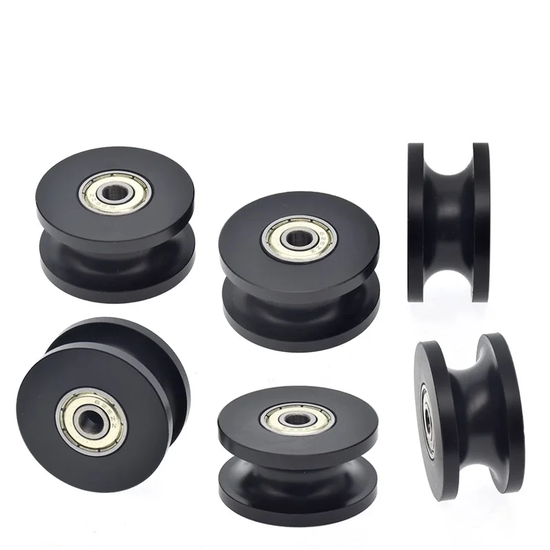U Groove Nylon Plastic Pulley sheaves Ball Bearing for Sliding POM  bearing  delrin sheaves pulley roller ID 10MM