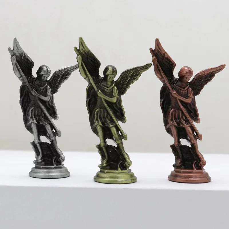 support custom 8cm Western Religious Metal Crafts Winged Angel Statue