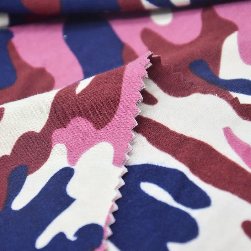 Shaoxing Chunnuo Textile DTY Brushed Printed Pink Camouflage Fabric