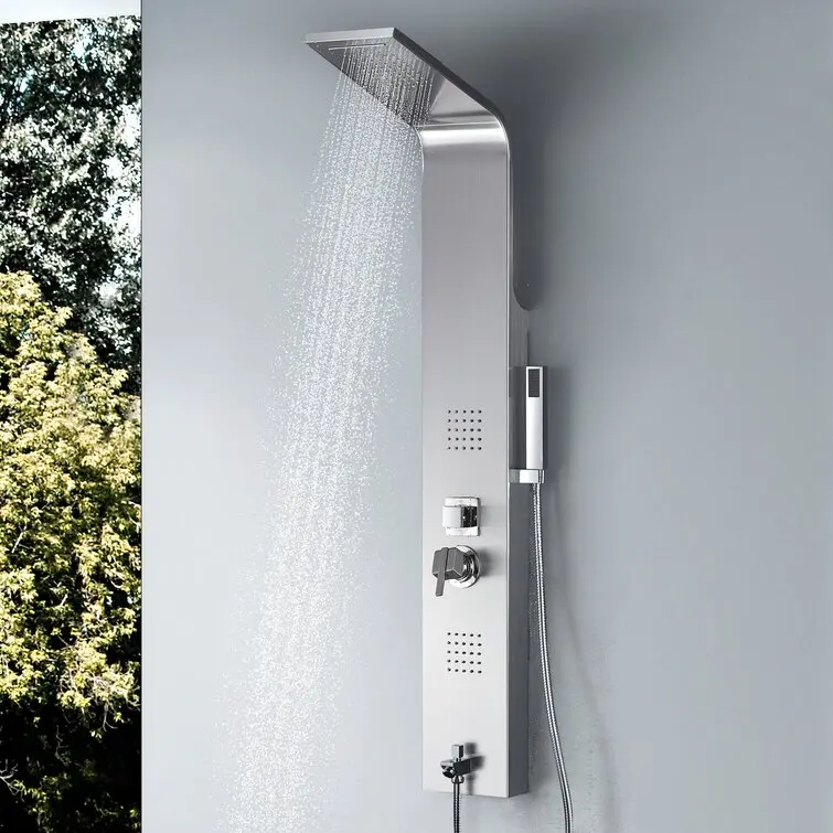 Shower Wall Panels Bathroom Thermostatic Waterproof Waterfall Spa Jets Smart Shower Panel