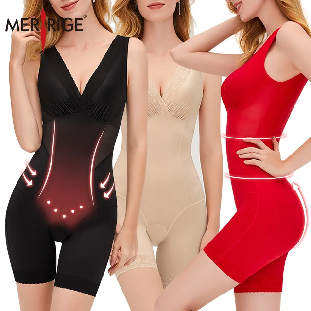 Merrige body shaping underwear waist trainer women lingerie shapewear plus size bodysuit tummy control corset