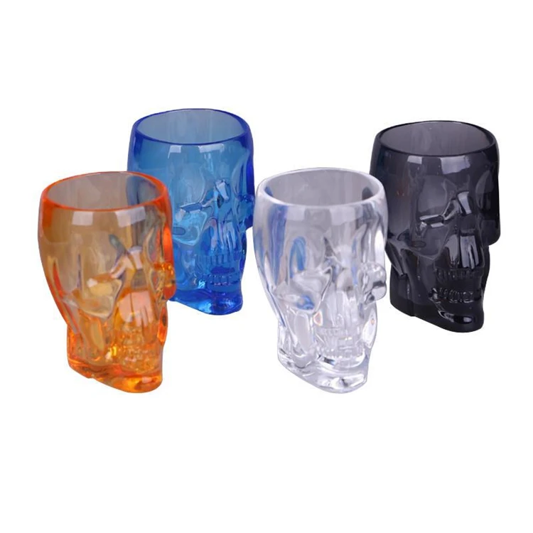 wholesale jager bomb liquor california tequila skulls custom plastic sublimation shot glasses cups