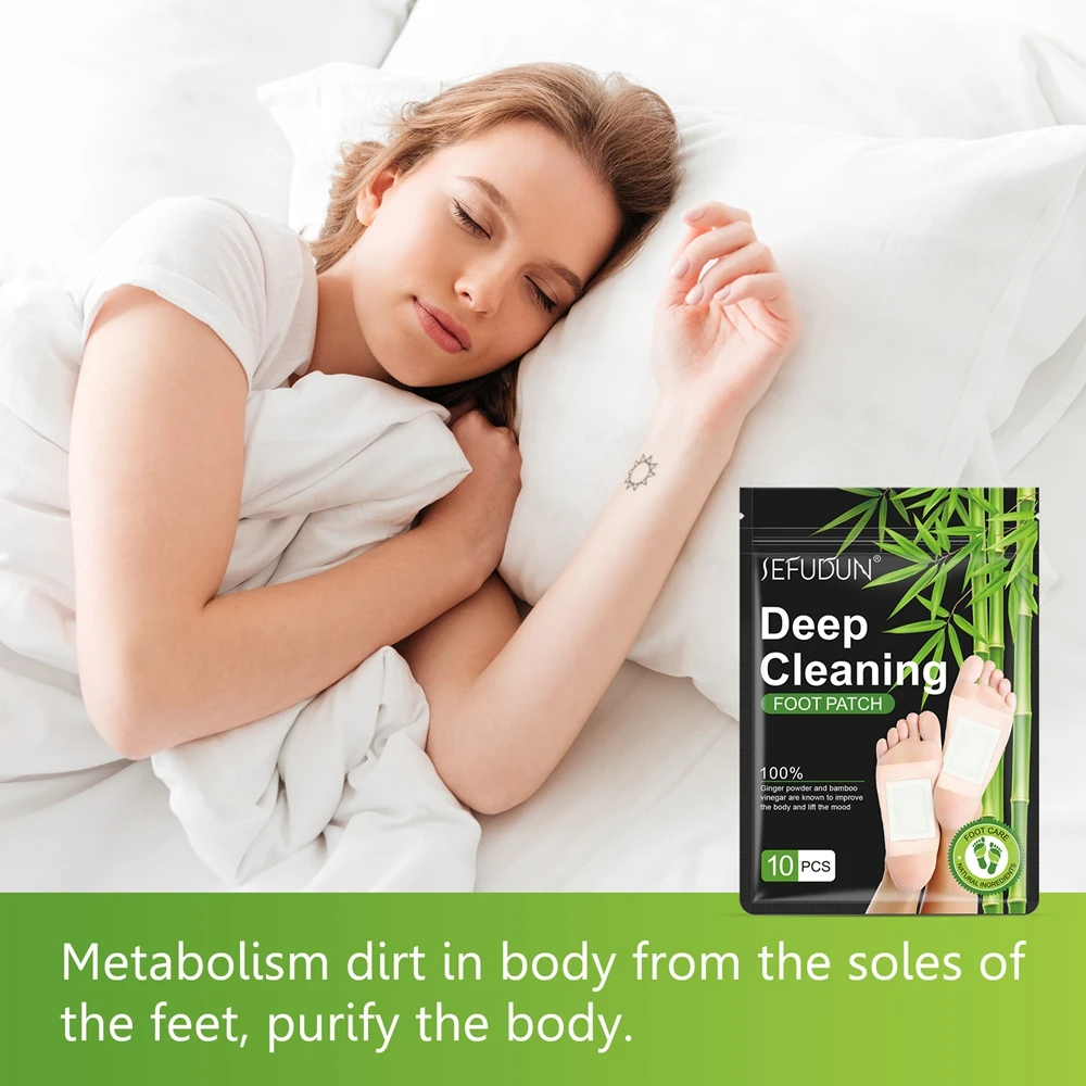 Best Chinese Natural Body Toxins Feet Slimming Cleansing Herbal Adhesive Bamboo Detox Foot Patch  Pads