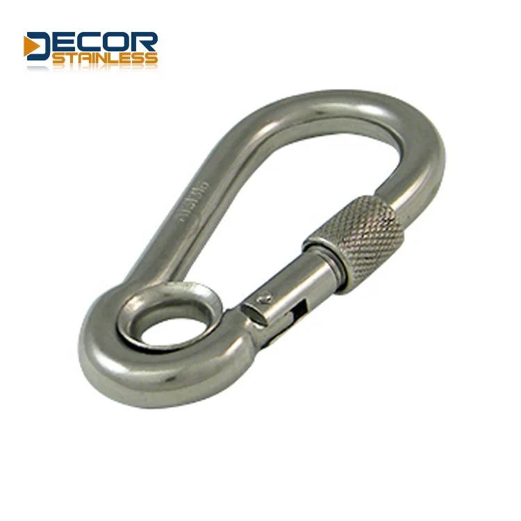 China Factory High Quality and easy-use Stainless Steel Heavy Duty product  Spring Snap Hook With Eye And Screw