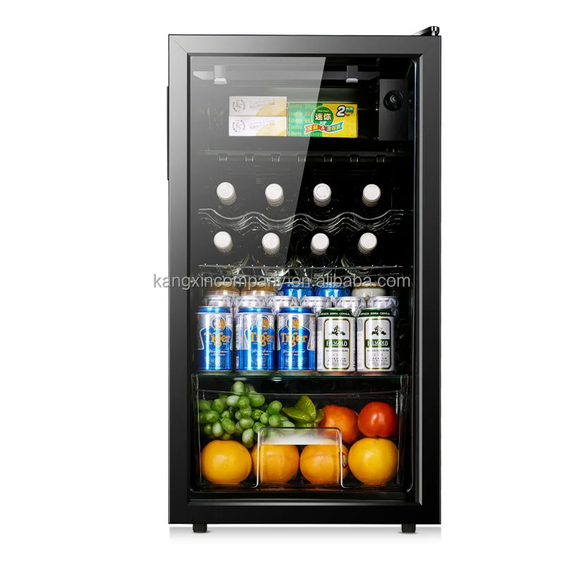 Small Compact Refrigerator Bar Glass Door Hotel Frigo Minibar Fridge