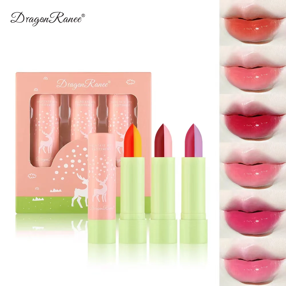 LB05A1 vegan Korea Macaroon magic lip balm red Double Color changing Moisturizing lip balm China cheap Colour changing Lipstick