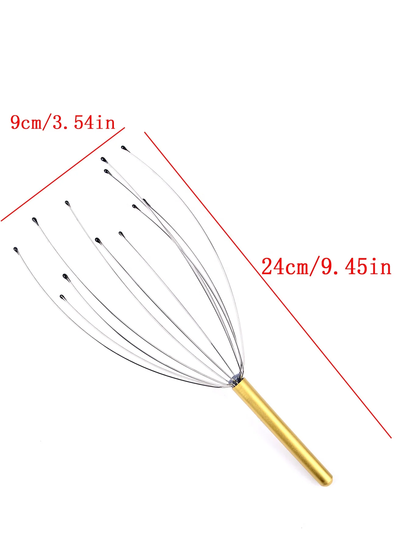 Zhedage 12-claws spider Head Massager Octopus Hair Head Scratcher Manual Massager Tool Metal Head scalp Massager