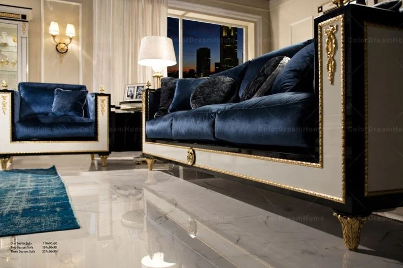 Итальянский классический стиль ручной работы бархатный диван набор королевская роскошная мебель для гостиной наборы