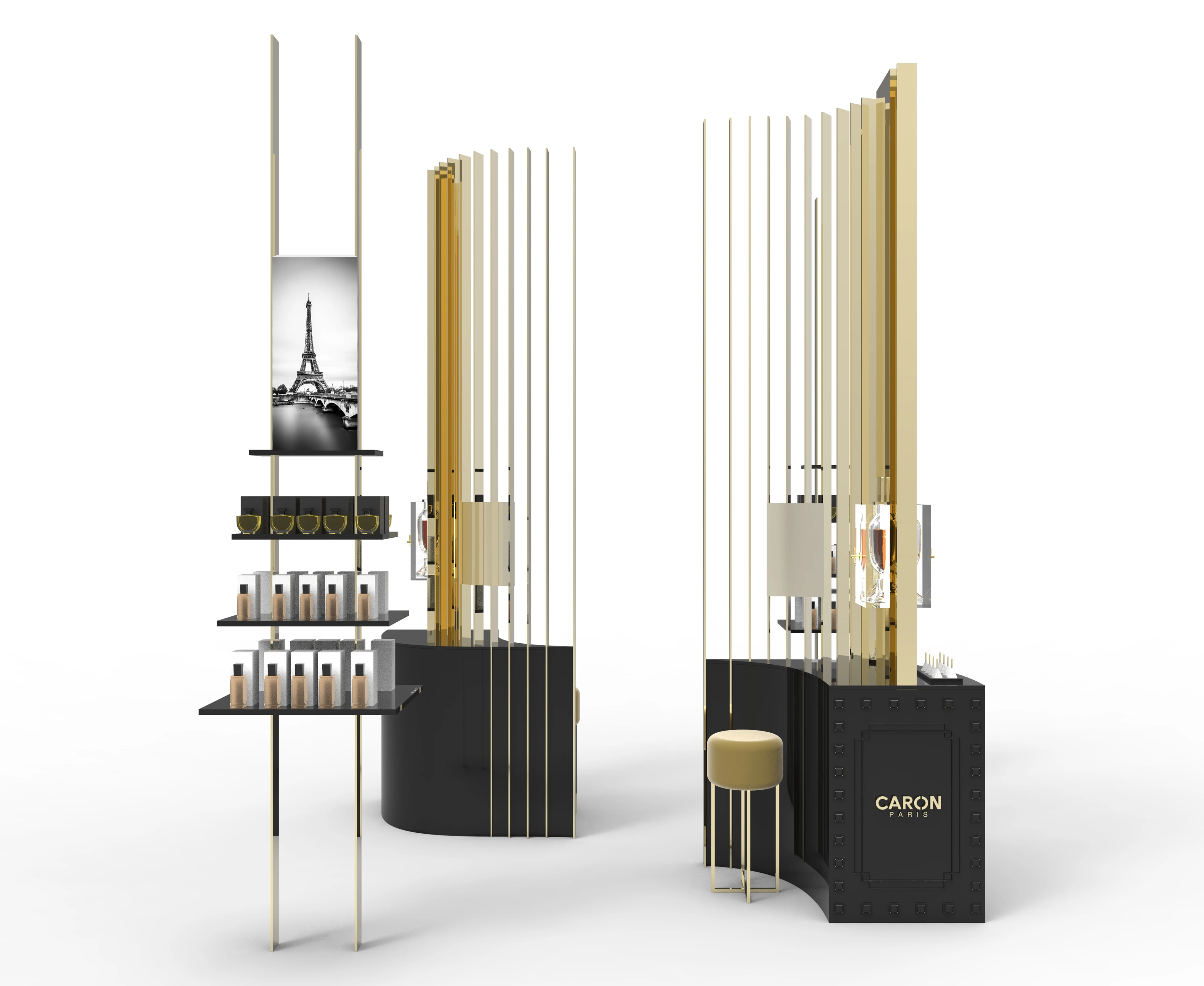 Cosmetic store make up cabinet island Middle Makeup Shop Display Units Perfume Stand Mall Island